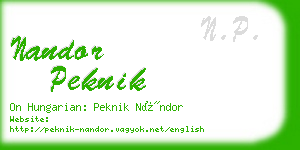 nandor peknik business card